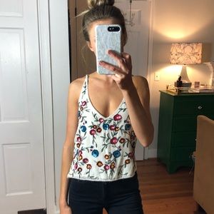 Emma Black beaded sequin cami blouse tank top